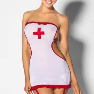 See-through sygeplejerske kjole uniform kostume