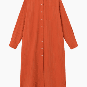 Saga Popline Stripe Dress - Red Stripes - Wood Wood - Rød L