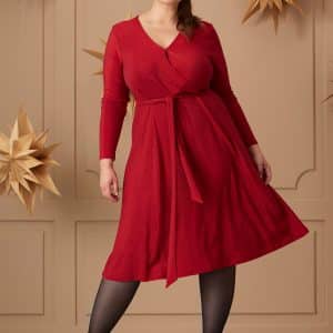Zhenzi JAYLEE - Rød glimmer kjole, 50-52 / L