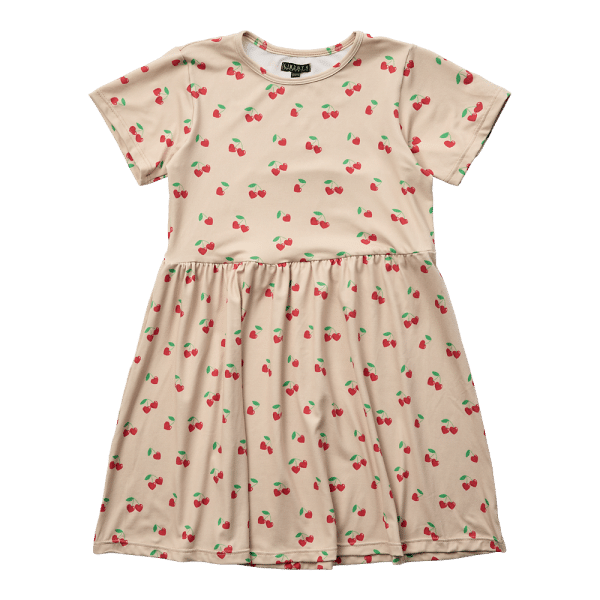 Liberté - Alma KIDS Babydoll Dress SS, 9652 - Sand Heart Cherry - 146/152