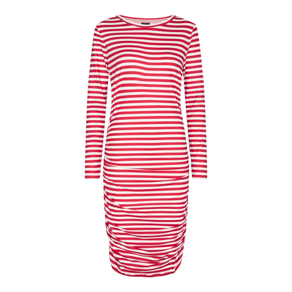 Liberté - Alma Long Dress LS, 9506 - Red Creme Stripe - S/M