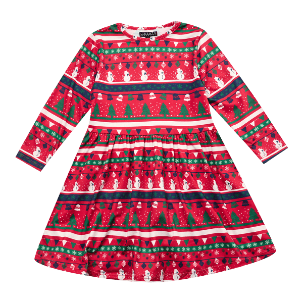 Liberté - Alma KIDS LS Babydoll Dress, 9658 - Snowman X-Mas - 134/140