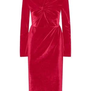 Y.A.S - Kjole - YAS Novella High Neck LS Midi Dress - Tango Red