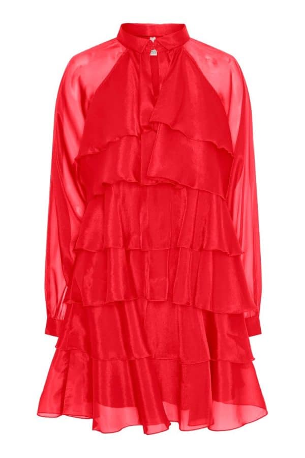 Y.A.S - Kjole - Eloise LS Dress - High Risk Red (Levering i november)