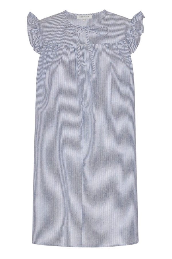 Continue - Kjole - Lilly Stripe Dress - Blue Stripe