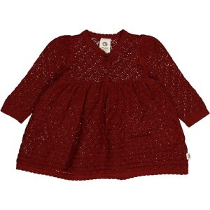 Müsli Kjole - Knit Scallop - Russet m. Hulmønster