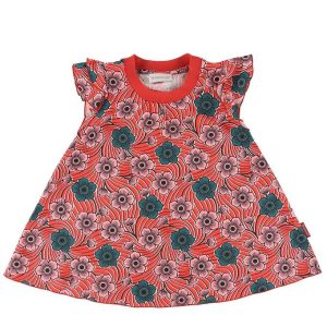 Moncler Kjole - Rød m. Blomster
