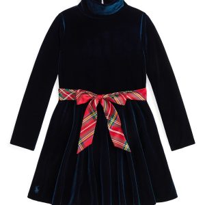 Polo Ralph Lauren Velourkjole - Navy m. Rød
