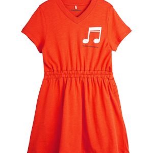 Mini Rodini Kjole - Note - Rødorange