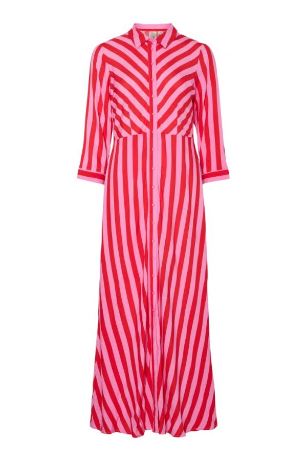 Y.A.S - Kjole - Savanna Long Shirt Dress - Cyclamen