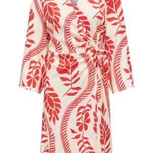 JDY - Kjole - Pepper 7/8 Wrap Dress - Papyrus/Patrol Flower