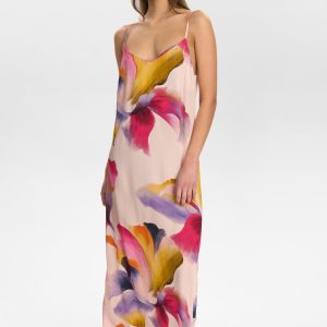 NÜMPH - NUBOTANICA SLIP DRESS - Pearl - 34 - Rød - Dress