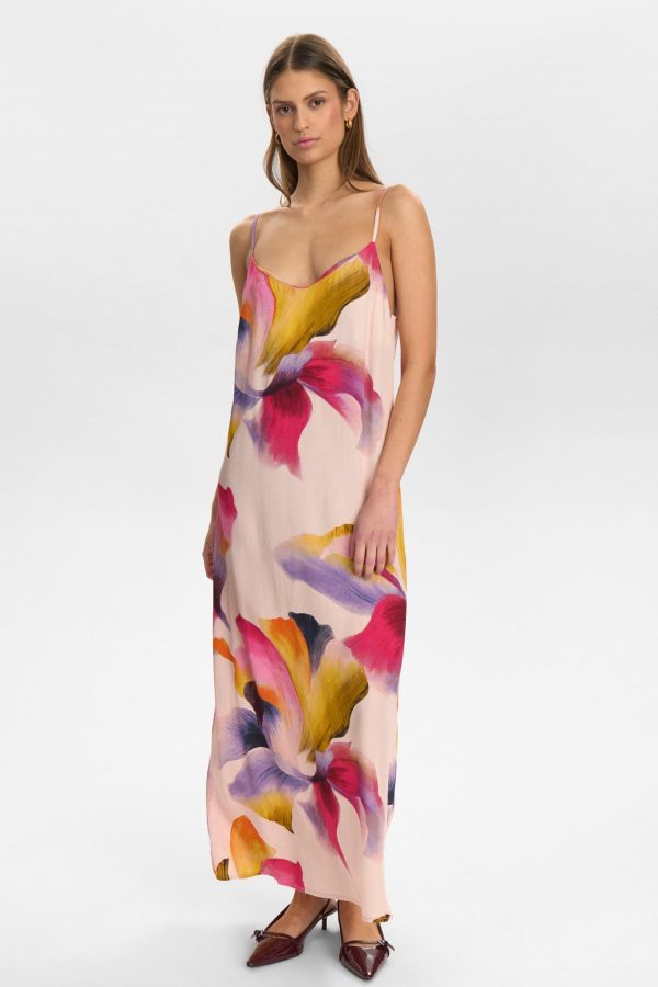 NÜMPH - NUBOTANICA SLIP DRESS - Pearl - 34 - Rød - Dress