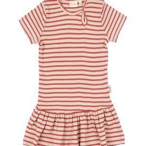 Petit Piao Kjole - Rib - Modal - Light Berry/Dark Off White