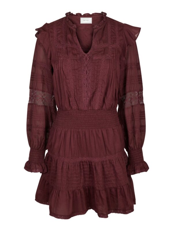 Neo Noir - Kjole - Aran S voile Dress - Burgundy