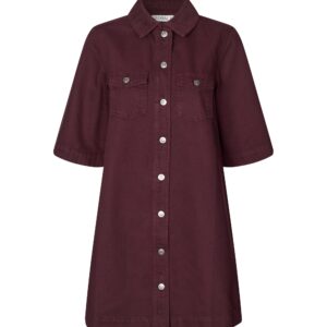 Mira-G denimkjole - Dark Burgundy