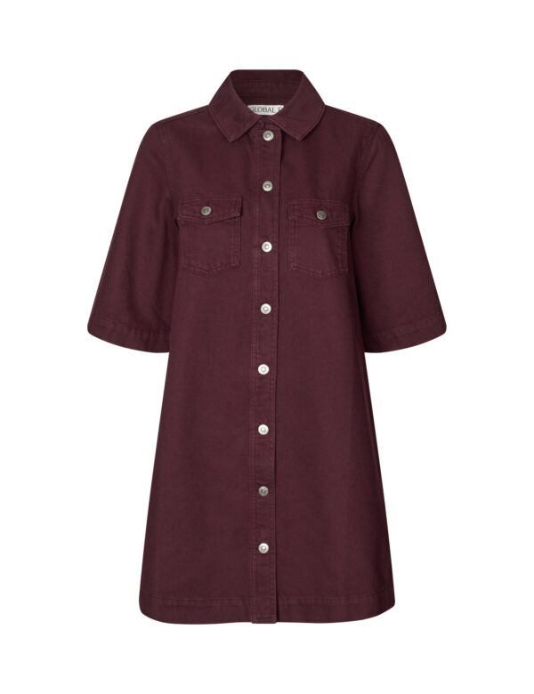 Mira-G denimkjole - Dark Burgundy