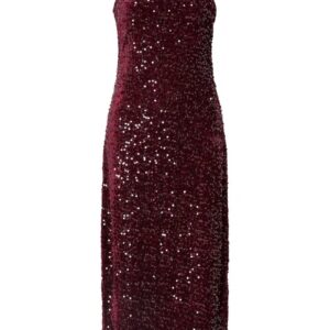 Pieces - Kjole - Kam SL Ankle Slip Dress - Tawney Port Sequins (Levering start september)