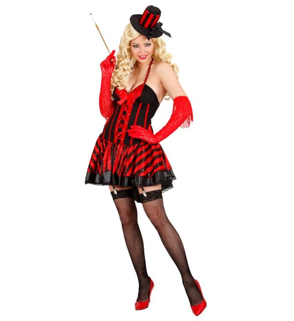 Burlesque Danserinde Kostume Rød