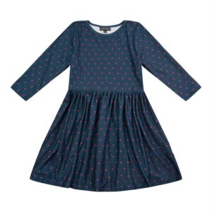Liberté Alma LS Babydoll Dress KIDS - Hearts Navy X-Mas 21