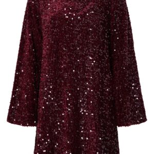 Pieces - Kjole - Kam LS Deep Back Bow Dress - Tawny Port (Levering midt september)