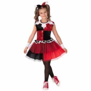 Harley QuinnÂ® Børnekostume Rød/Sort