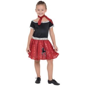 50'er Rock'n'Roll Børnekostume Rød