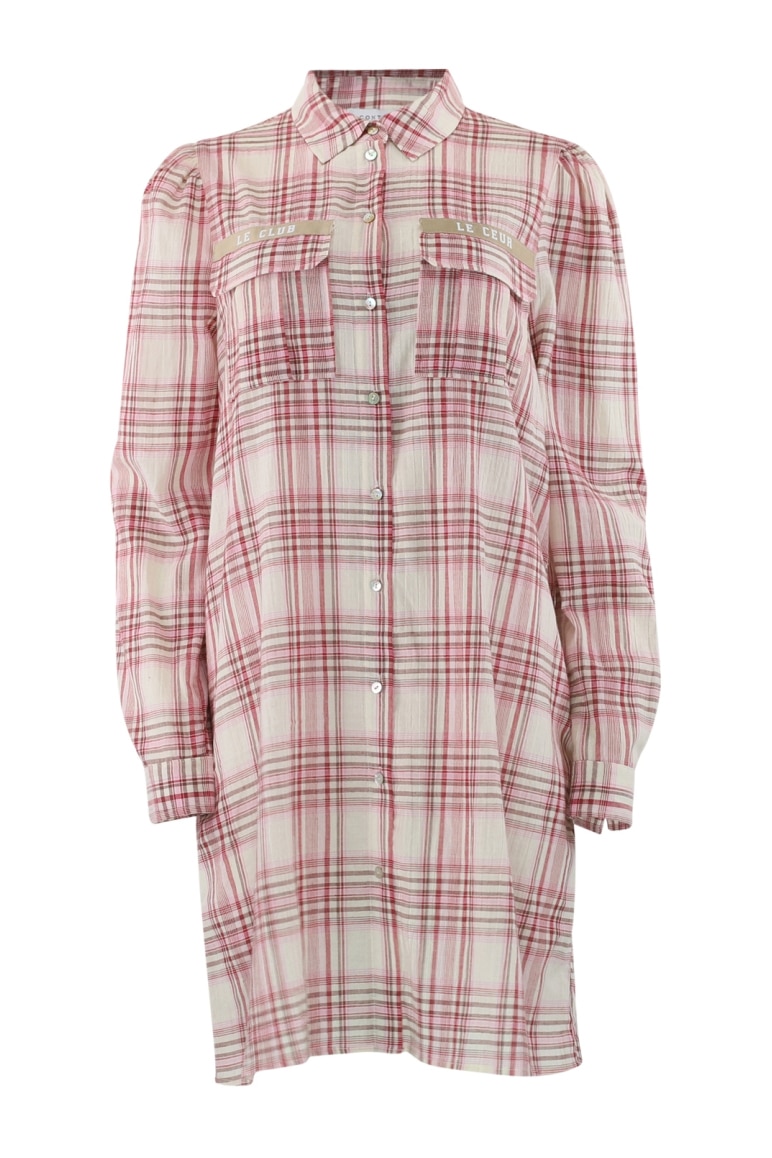 Continue - Kjole - Mili Check Patch - Red Check