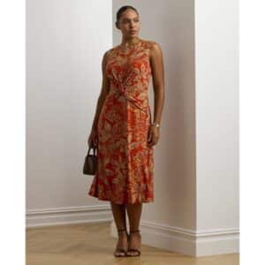 Floral Twistfront Stretch Jersey Dress