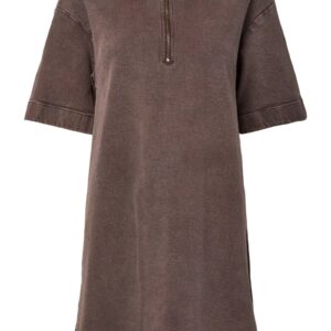 Pieces - Kjole - Selma 3/4 Zip Denim Dress - Hot Fudge