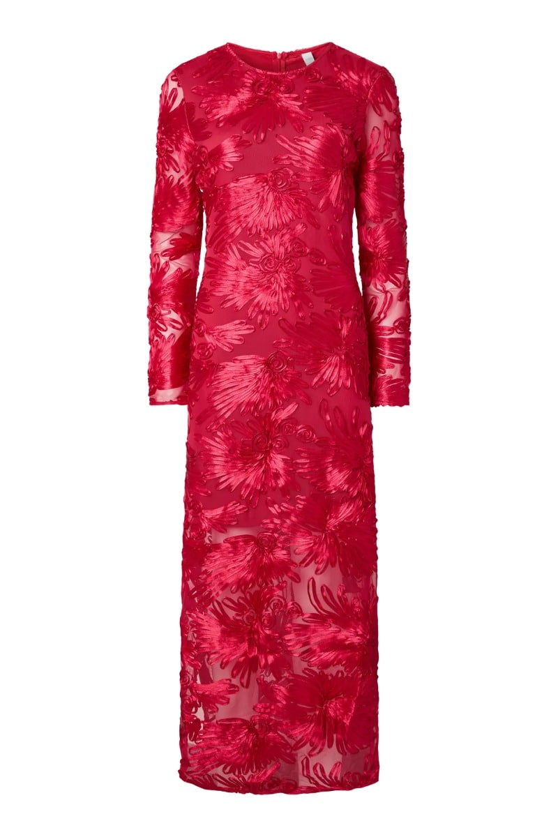 Y.A.S - Kjole - Floree LS Long Dress - D2D Persian Red