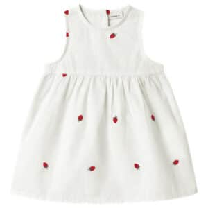 NAME IT Spencer Kjole Derilla Bright White Stawberry