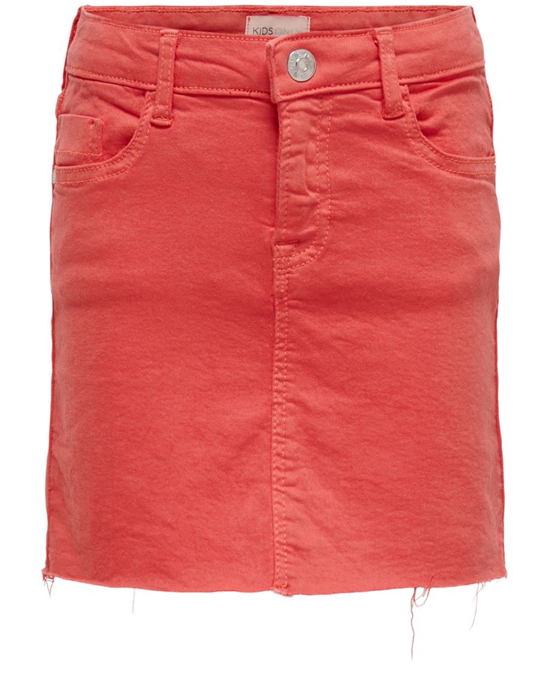 Only Kids denim nederdel, Amazing, rød - 164 - 14år