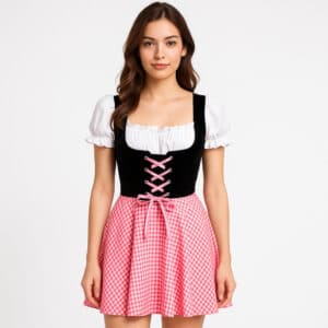 Tyrolerkjole Ternet Rød