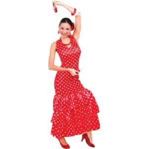 Flamenco Kjole Kostume Rød