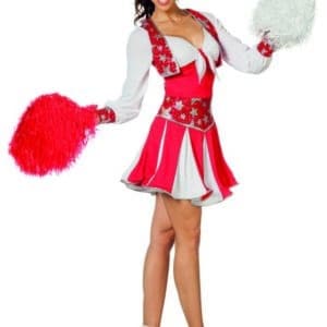 Rød Cheerleader Deluxe Kjole