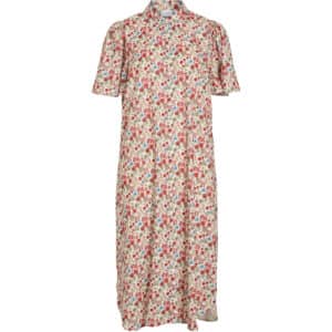 VILA dame kjole VIJONA - Cloud Dancer RED FLOWERS