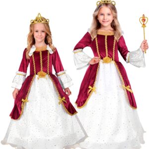 Middelalder Prinsesse Børnekostume Rød