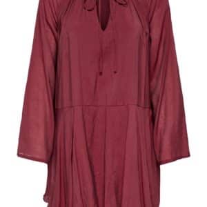 JDY - Kjole - Harper L/S Frill Dress - Oxblood Red
