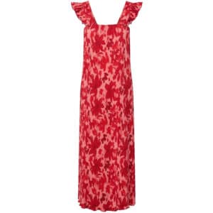 PIECES dame kjole PCFLORA - Adrenaline Rush Red tone flowers