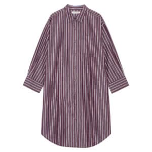 Haven Stripe skjortekjole - burgundy