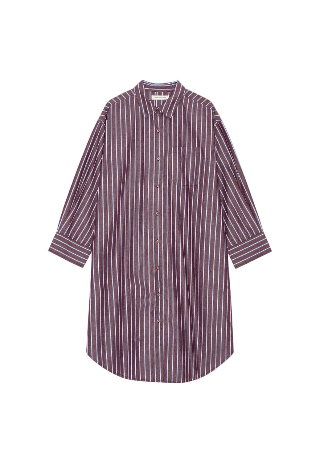 Haven Stripe skjortekjole - burgundy